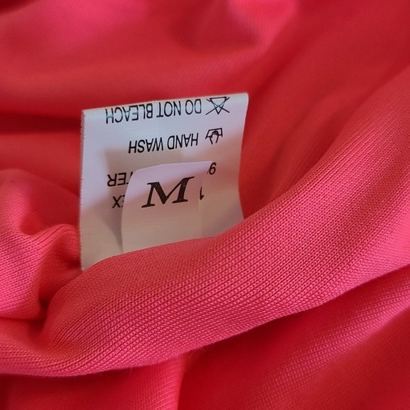 Neon Pink Tank Dress Ruched Barbie Party Costume Cosplay Med NWOT Spandex Blend - Picture 9 of 10